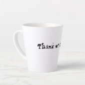 Denk aan de vuurprijsopgave latte mok (Linkerhoek)