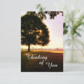 Denk aan de zonnescherm van de zon in het landscha bedankkaart (Staand voorkant)