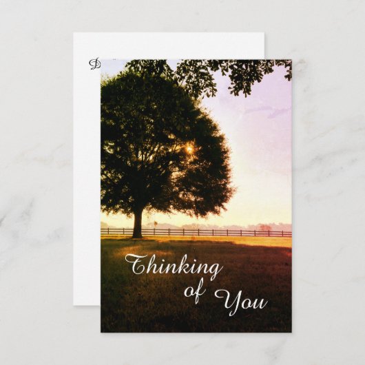 Denk aan de zonnescherm van de zon in het landscha bedankkaart (Voorkant / Achterkant)