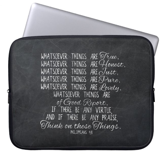 Denk aan deze Christelijke Bijbelschets van Dingen Laptop Sleeve (Voorkant)