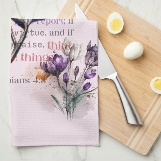 Denk aan deze dingen in de Schrift Theedoek (Quarter Fold)