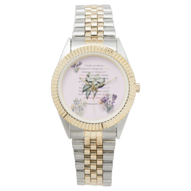 Denk aan deze dingen Schrift Horloge (Voorkant)