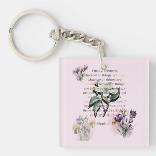 Denk aan deze dingen Schriftuur Sleutelhanger (voorkant)