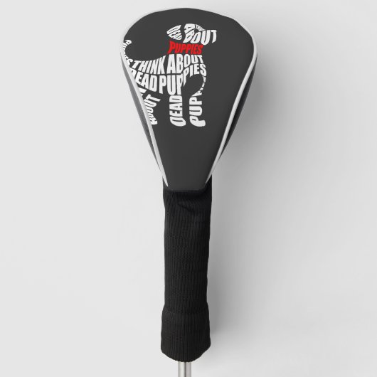 Denk aan DODE Puppies Wit Golfheadcover (Voorkant)