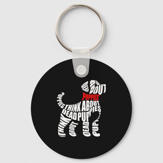 Denk aan DODE Puppies Wit Sleutelhanger (Voorkant)