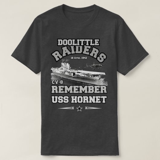 Denk aan Doolittle Riders 1942 Pearl Harbor T-shirt (Design voorkant)