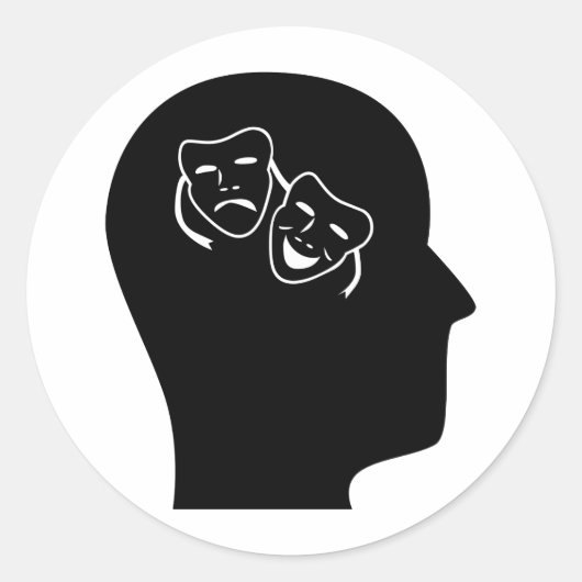 Denk aan Drama Ronde Sticker (Voorkant)
