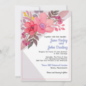 Denk aan Dusty Pinks met Gray Invitation Kaart (Voorkant)