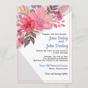 Denk aan Dusty Pinks met Gray Invitation Kaart