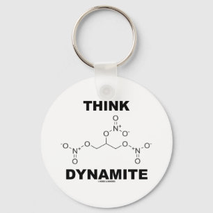 Denk aan Dynamiet (Chemical Nitroglycerin Molecule Sleutelhanger