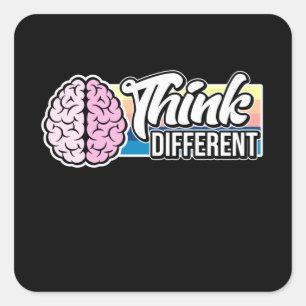 Denk aan een andere groei Mindset Motivation Vierkante Sticker