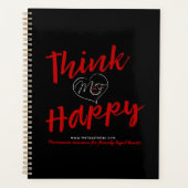 Denk aan een gelukkige logo zwarte planner (8,5 x (Voorkant)