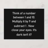 Denk aan een getal tussen 1 en 10.| sarcastische g briefkaart (Voorkant)