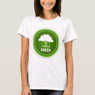 Denk aan een groene "T" T-shirt