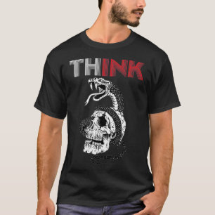 Denk aan een inkt Tattoo kraakslang en schedel Sty T-shirt