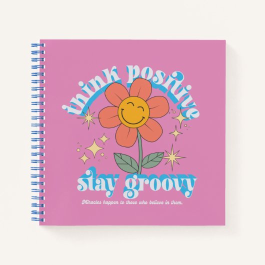 Denk aan een positieve blijf-van-mijn-lijfspreuk notitieboek (Voorkant)