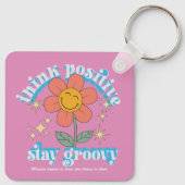 Denk aan een positieve blijf-van-mijn-lijfspreuk sleutelhanger (Achterkant)