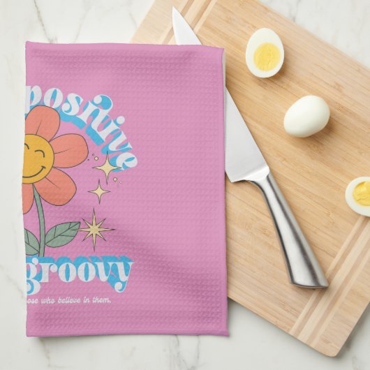 Denk aan een positieve blijf-van-mijn-lijfspreuk theedoek (Quarter Fold)