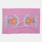 Denk aan een positieve blijf-van-mijn-lijfspreuk theedoek (Horizontaal)