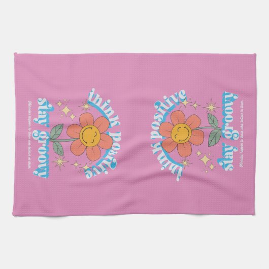 Denk aan een positieve blijf-van-mijn-lijfspreuk theedoek (Horizontaal)