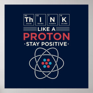 Denk aan een Proton Chemistry Nerd Dorm Room Poster
