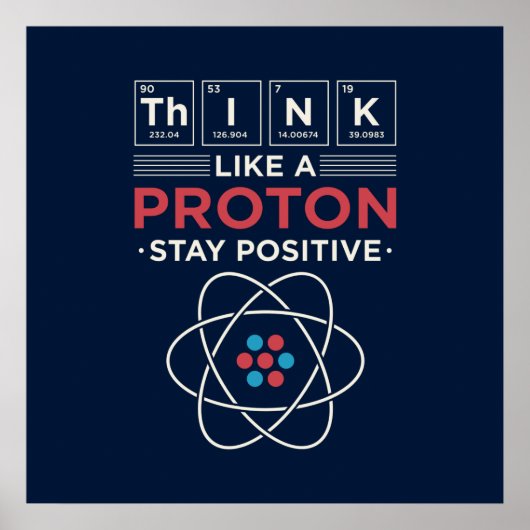Denk aan een Proton Chemistry Nerd Dorm Room Poster (Voorkant)