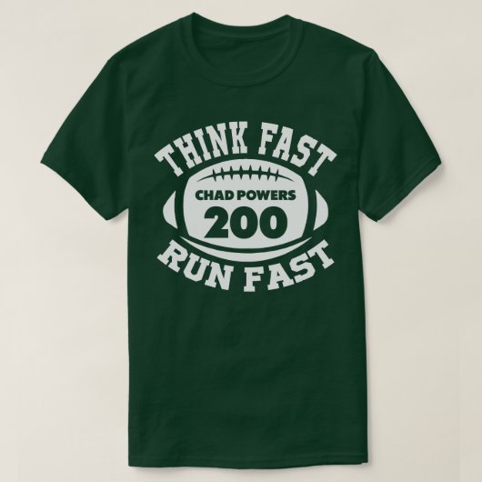Denk aan Fast Run Fast Chad Powers White Text T-shirt (Design voorkant)