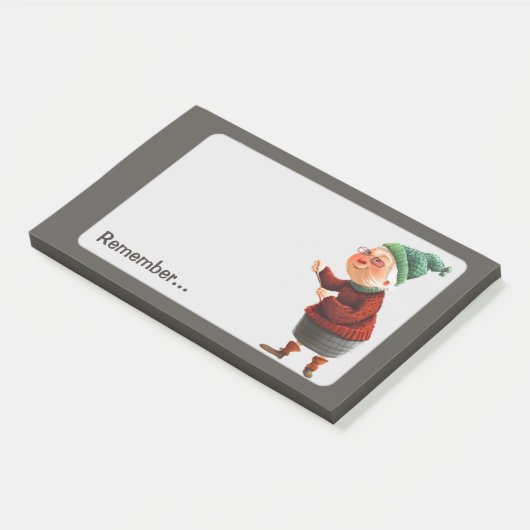 Denk aan Fun Old Lady Task Keeper Post-it® Notes (Schuin)