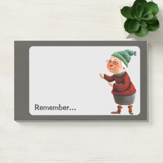 Denk aan Fun Old Lady Task Keeper Post-it® Notes (Kantoor)