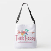 Denk aan gelukkige witte crossovertas crossbody tas (Achterkant)