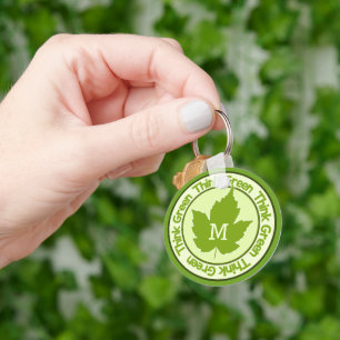 DENK AAN GREEN aangepast monogram Sleutelhanger