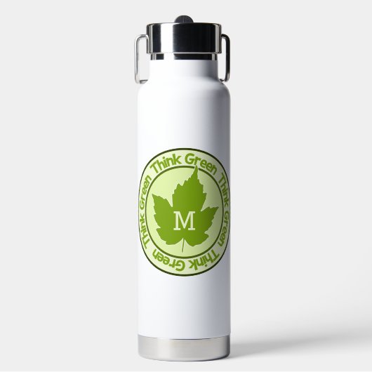 DENK AAN GREEN aangepast monogram Waterfles (Voorkant)