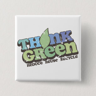 Denk aan Green Earth Day Square Button