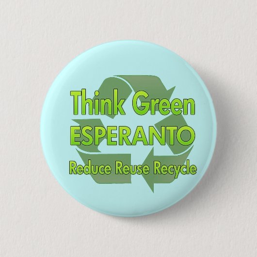 Denk aan Green Esperanto Ronde Button 5,7 Cm (Voorkant)