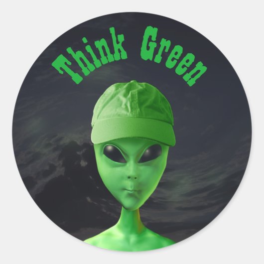 Denk aan Green ET Ronde Sticker (Voorkant)