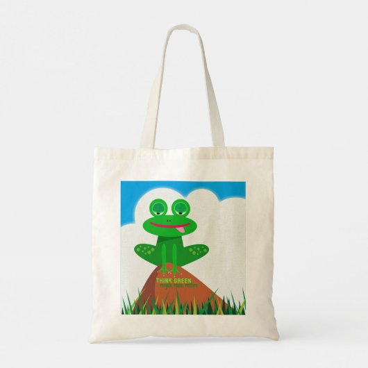 Denk aan Green Froggy Canvas tas (Achterkant)