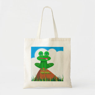 Denk aan Green Froggy Canvas tas