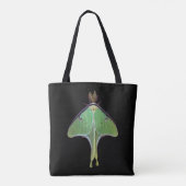 Denk aan Green Luna Moth Earth Day Animal Canvas t Tote Bag (Achterkant)