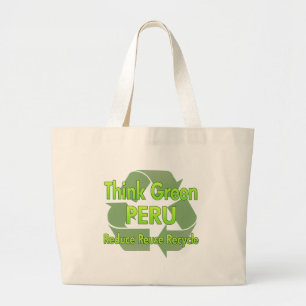 Denk aan Green Peru Grote Tote Bag