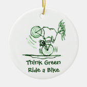 Denk aan Green Ride a Bike Keramisch Ornament (Voorkant)