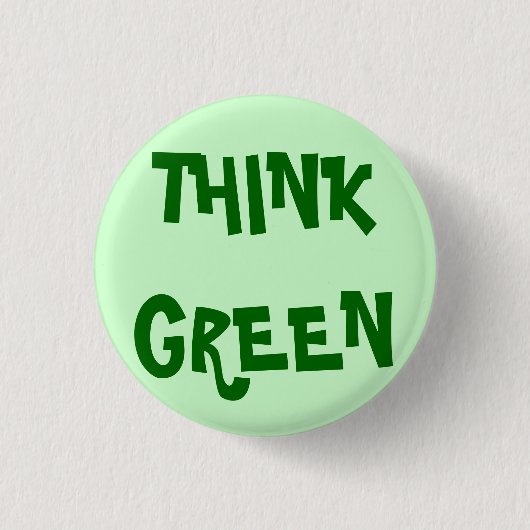 DENK AAN GREEN RONDE BUTTON 3,2 CM (Voorkant)