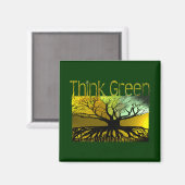 Denk aan Green Roots Tree Hugger Magnet (Voorkant / Achterkant)