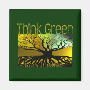 Denk aan Green Roots Tree Hugger Magnet