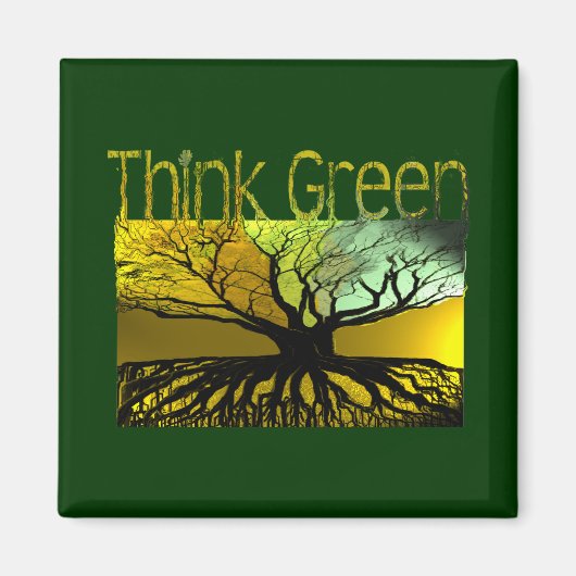 Denk aan Green Roots Tree Hugger Magnet (Voorkant)