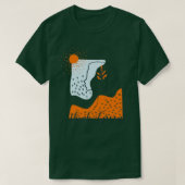 Denk aan groen Abstract landschap met vrouwelijke  T-shirt (Design voorkant)