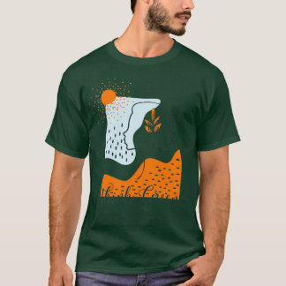 Denk aan groen Abstract landschap met vrouwelijke  T-shirt