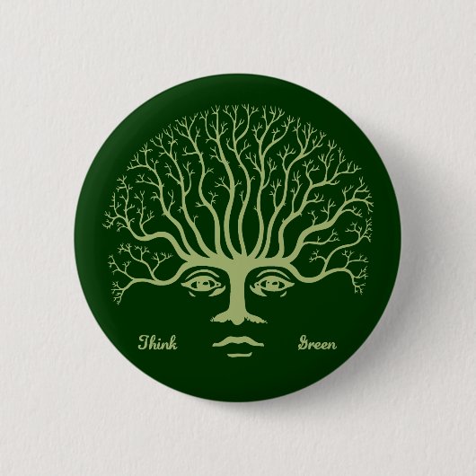 Denk aan Groen II Ronde Button 5,7 Cm (Voorkant)