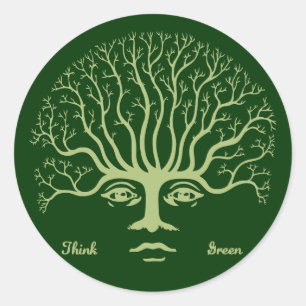 Denk aan Groen II Ronde Sticker