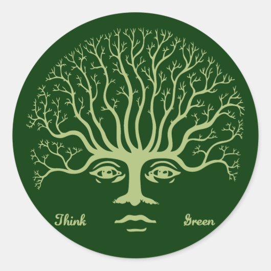 Denk aan Groen II Ronde Sticker (Voorkant)