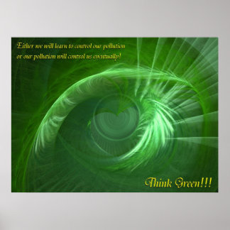 Denk aan Groen Inspirerend Poster